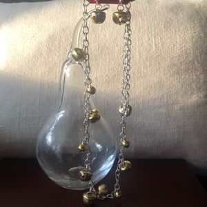 Two Tone Jingle Bell Necklace and Earring Set